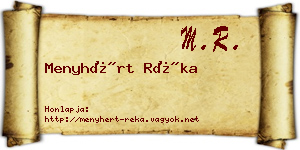 Menyhért Réka névjegykártya