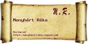 Menyhért Réka névjegykártya